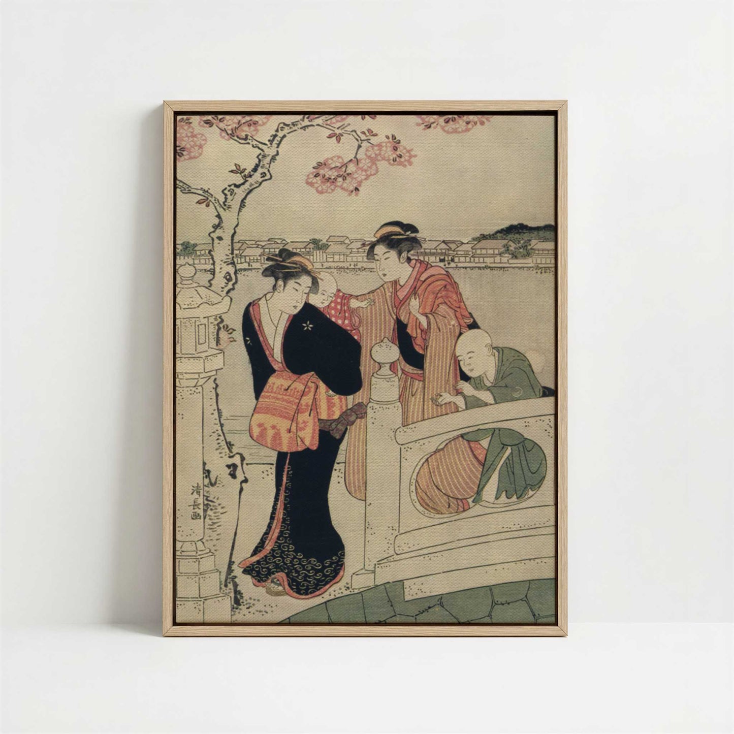 Framed Canvas - Framed canvas in oak color frame