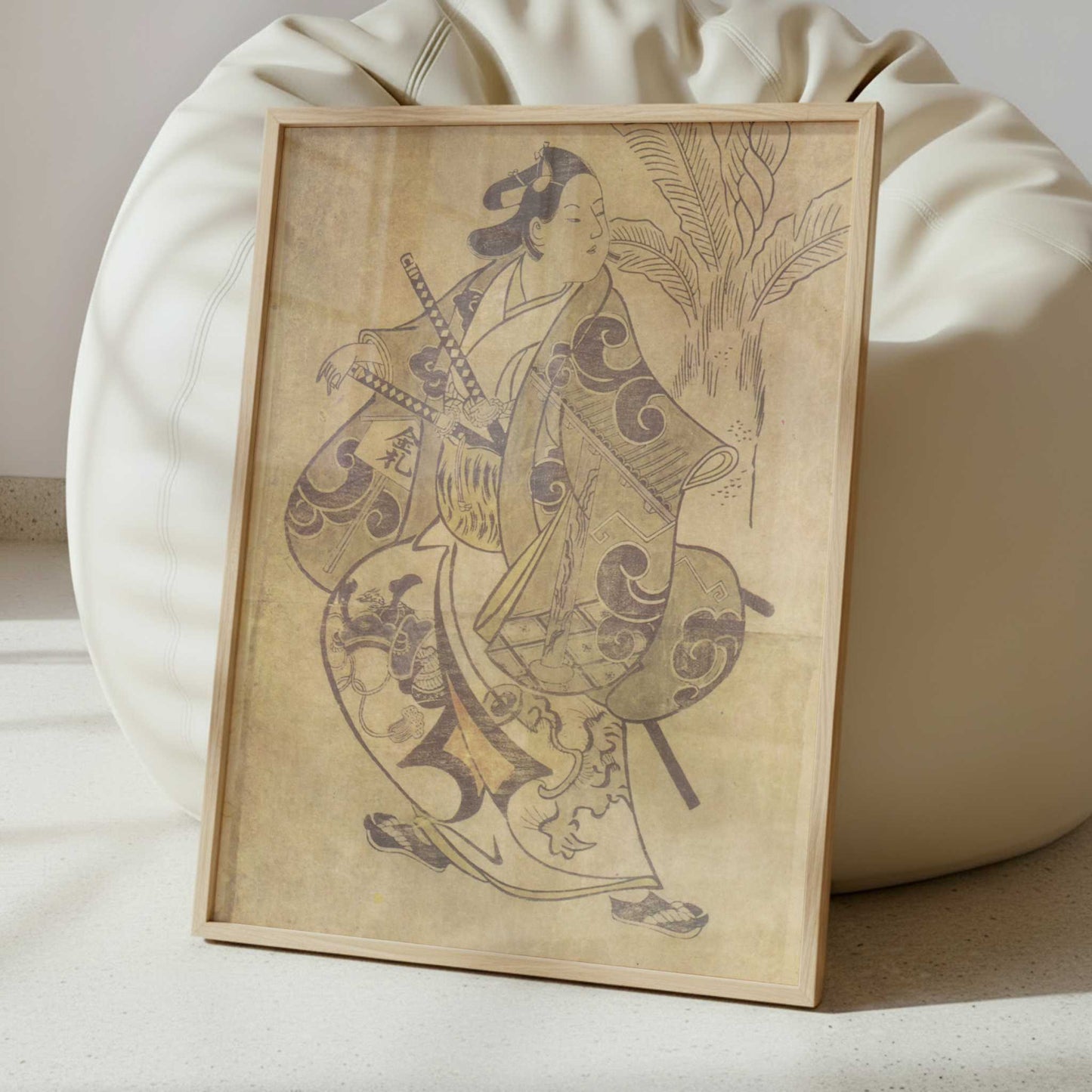 The Actor Shinomiya Heihachi in a Samurai Role (1700–05) by Torii Kiyonobu I – Art Print - Interior inspiration