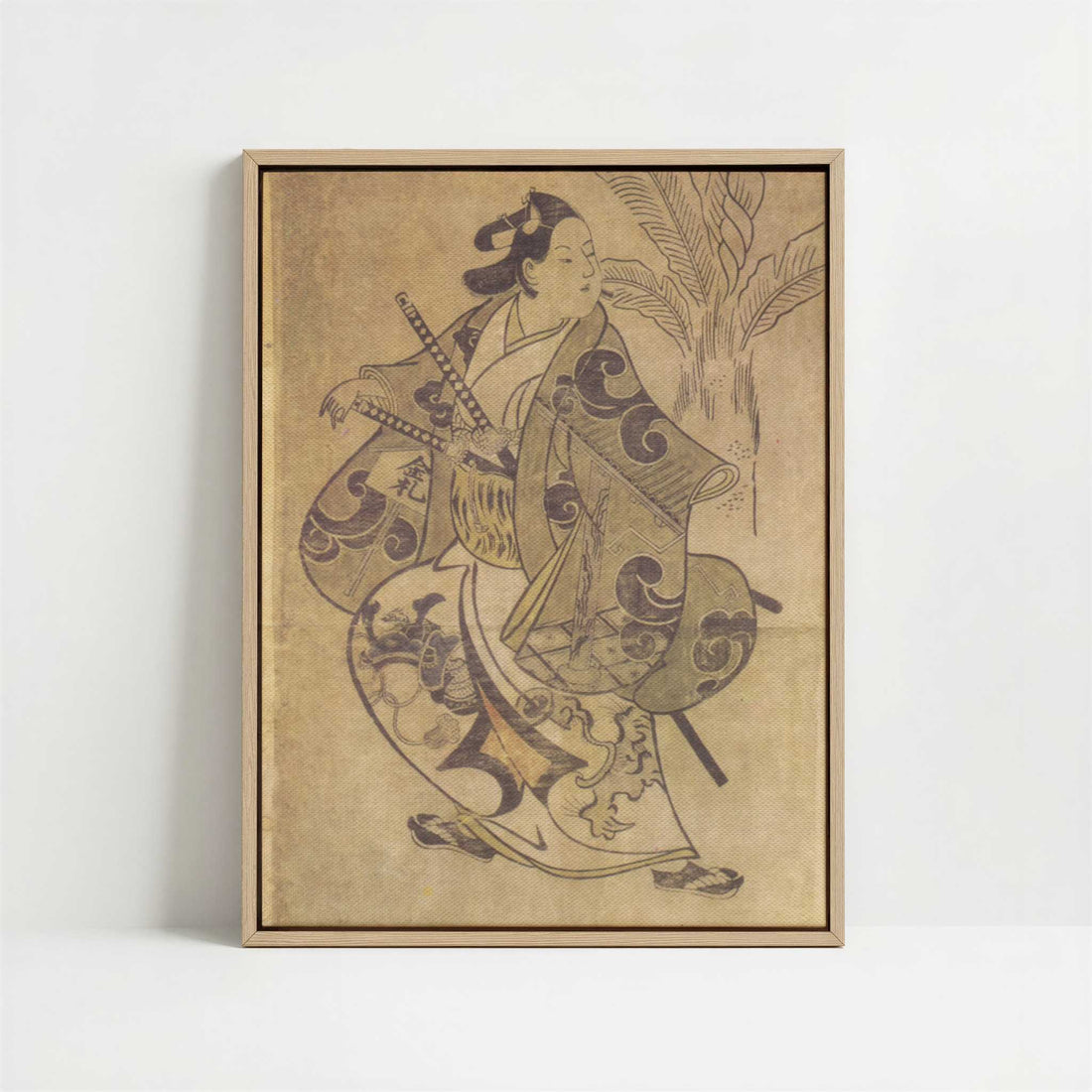 Framed Canvas - Framed canvas in oak color frame