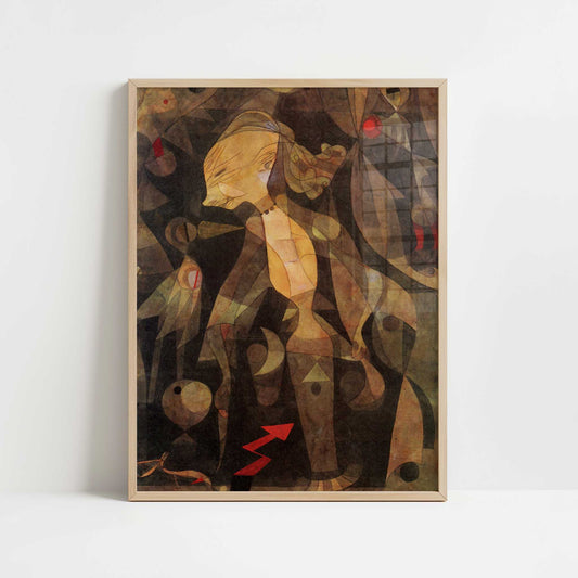 A Young Lady's Adventure (1921) by Paul Klee – Art Print - Art print in oak frame