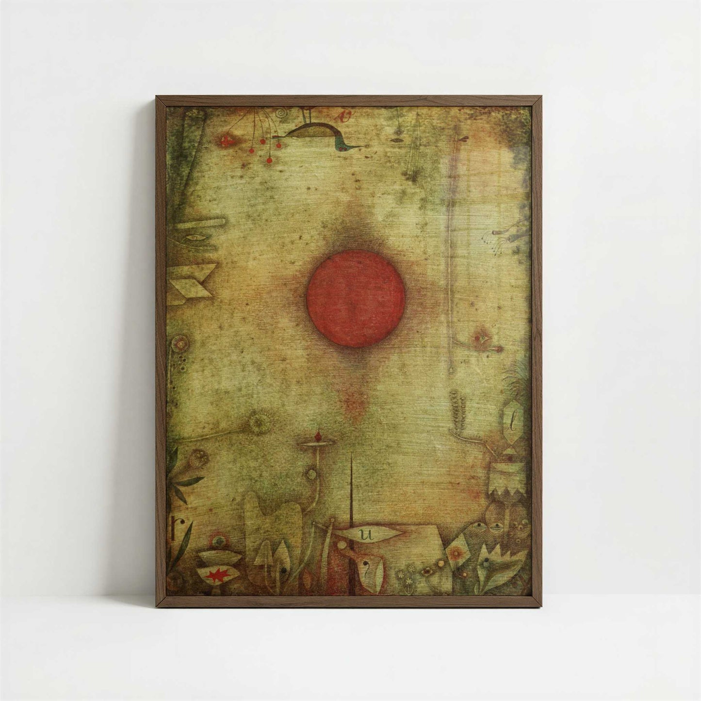 Ad Marginem (1930) by Paul Klee – Art Print - Art print in dark wood frame
