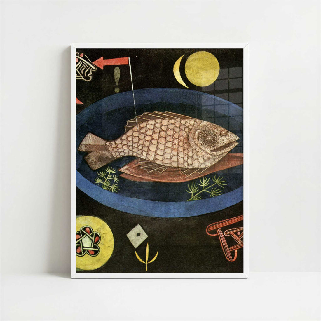 Around the Fish (1926) by Paul Klee – Art Print - Art print in white frame