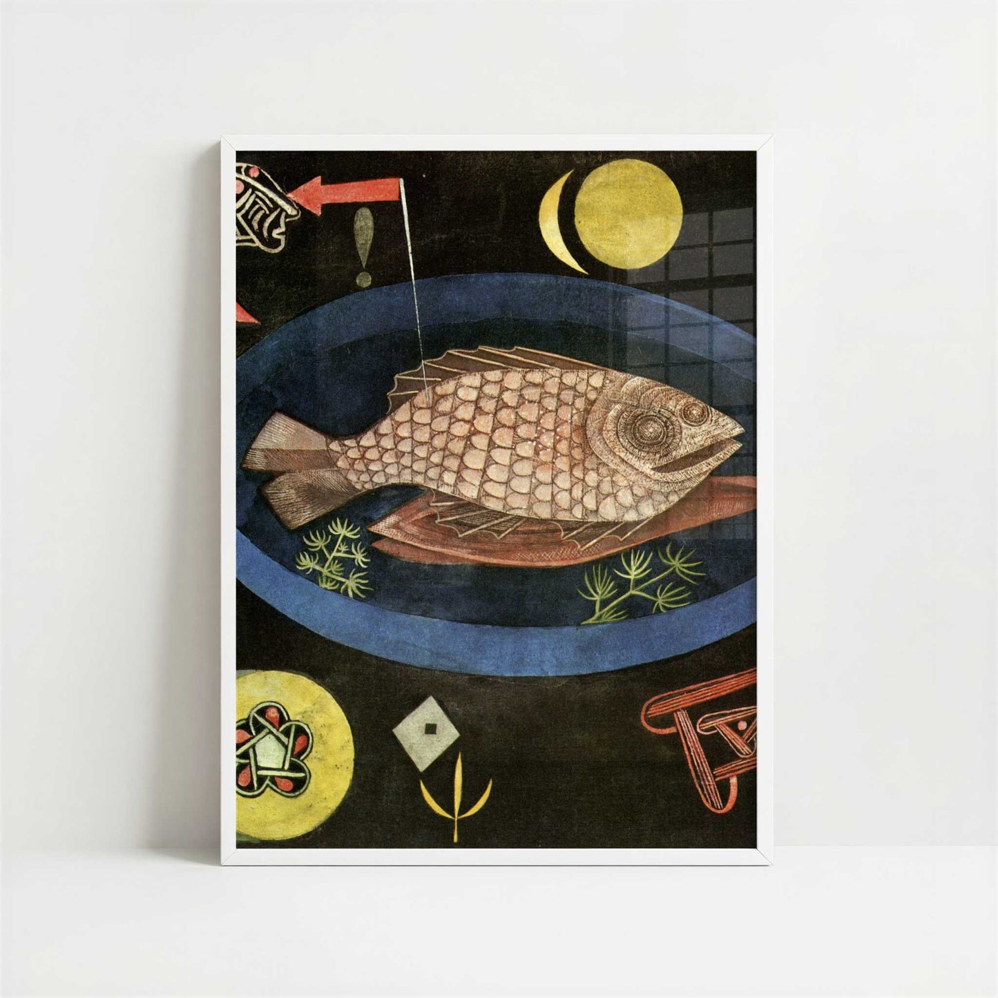 Around the Fish (1926) by Paul Klee – Art Print - Art print in white frame