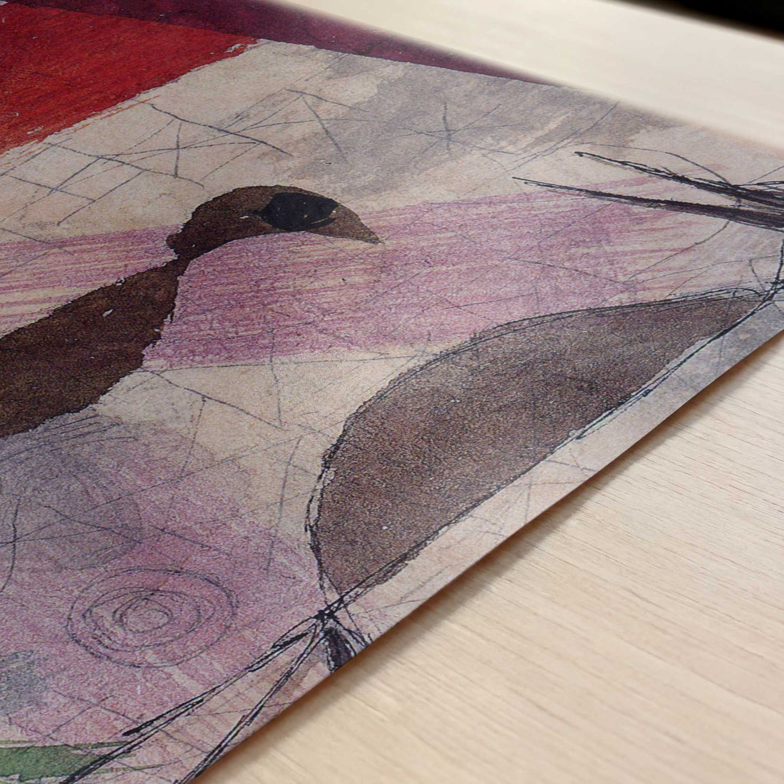 Bird Encounter (1918) by Paul Klee – Art Print - Close-up detail of the art print