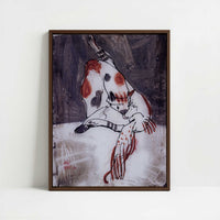 Framed Canvas - Framed canvas in dark wood color frame