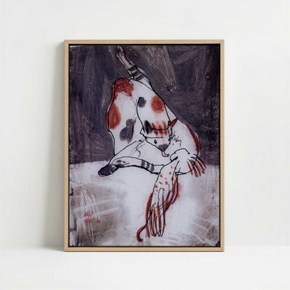 Framed Canvas - Framed canvas in oak color frame