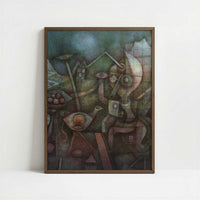 Carnival in the Mountains (1924) by Paul Klee – Art Print - Art print in dark wood frame