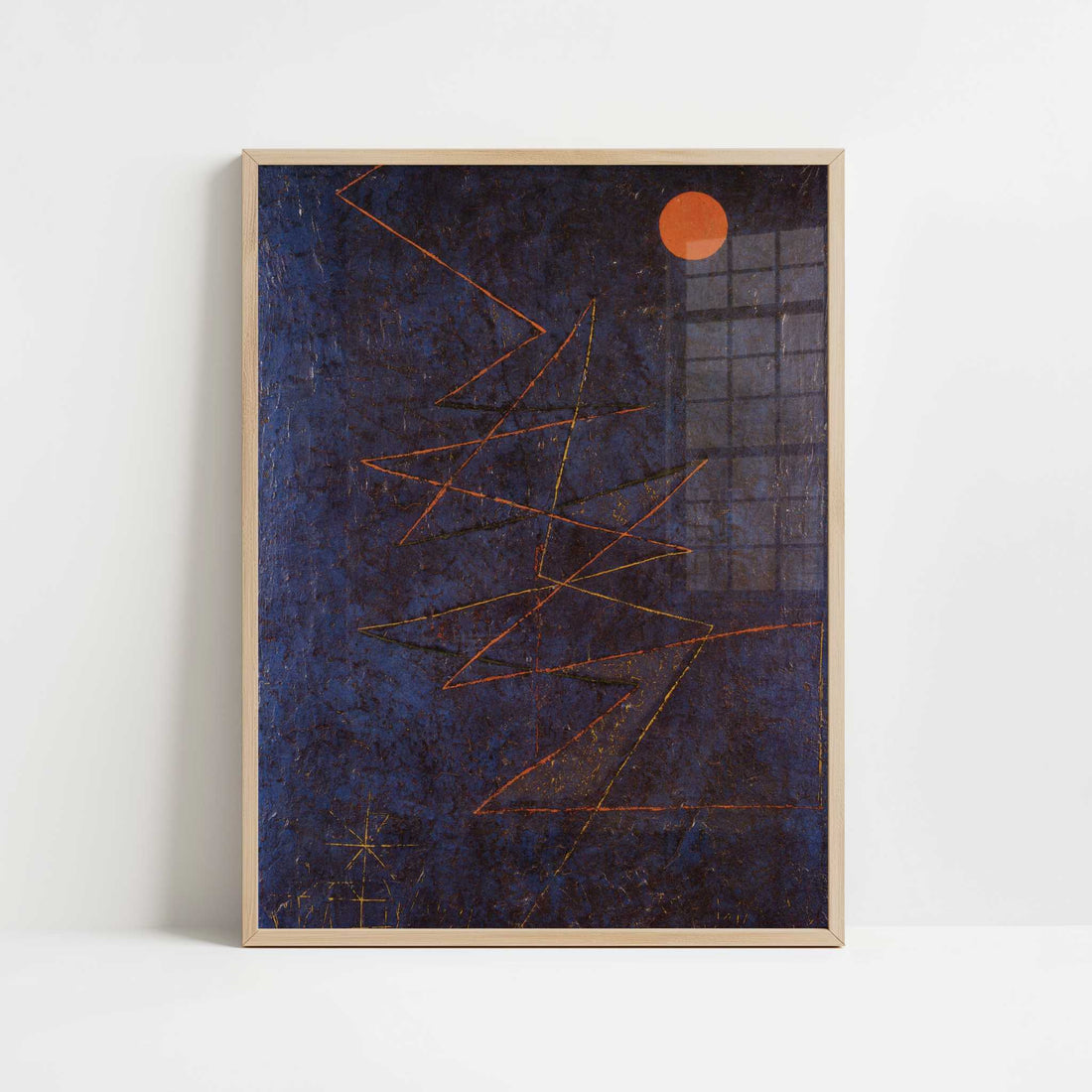 Coloured Lightning (1927) by Paul Klee – Art Print - Art print in oak frame