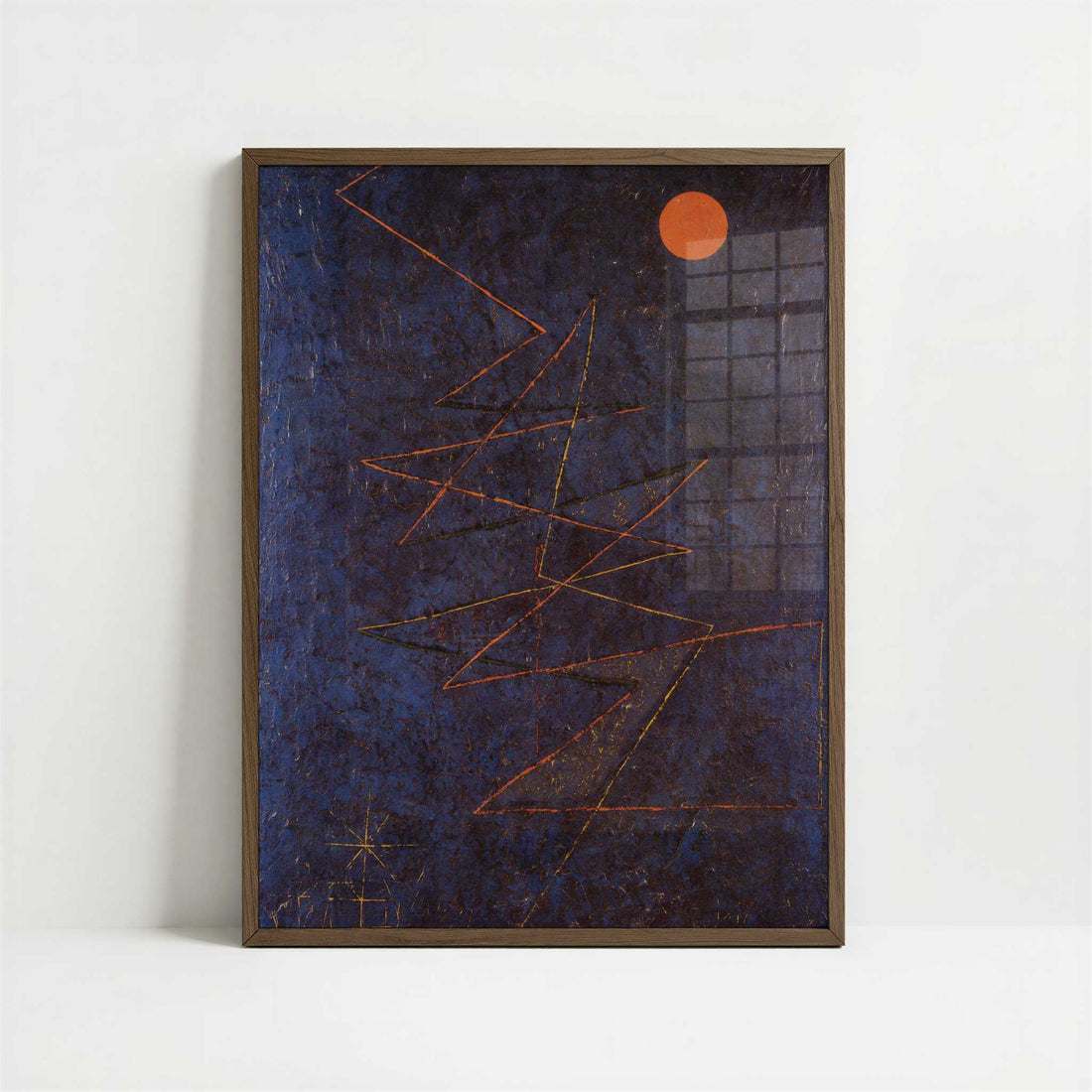 Coloured Lightning (1927) by Paul Klee – Art Print - Art print in dark wood frame