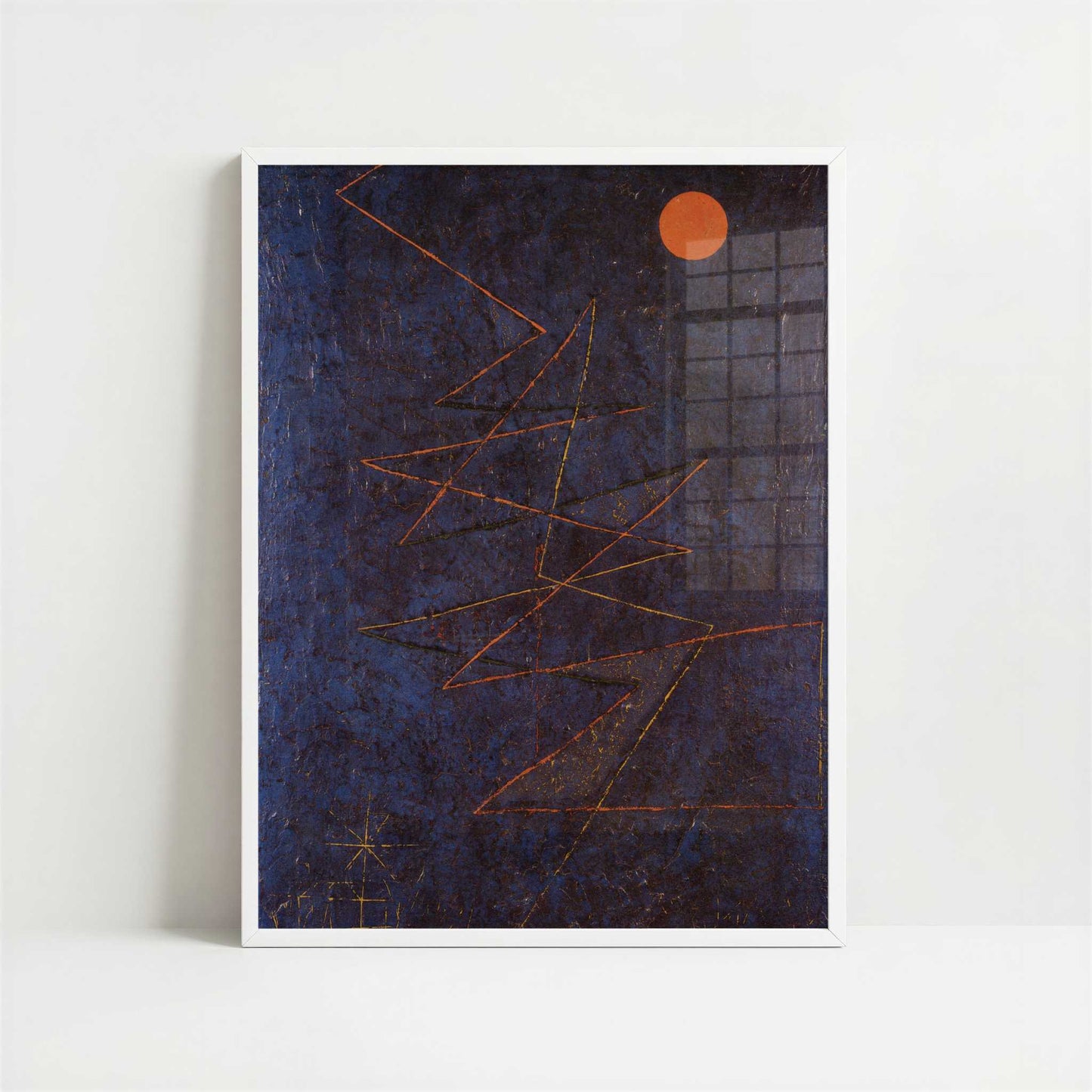 Coloured Lightning (1927) by Paul Klee – Art Print - Art print in white frame