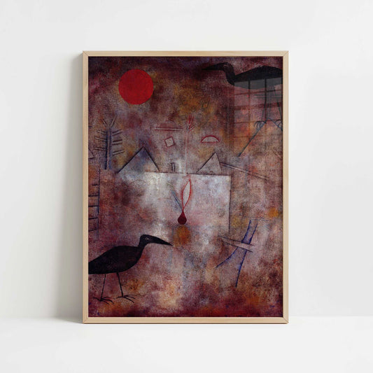 Crow Landscape (1925) by Paul Klee – Art Print - Art print in oak frame