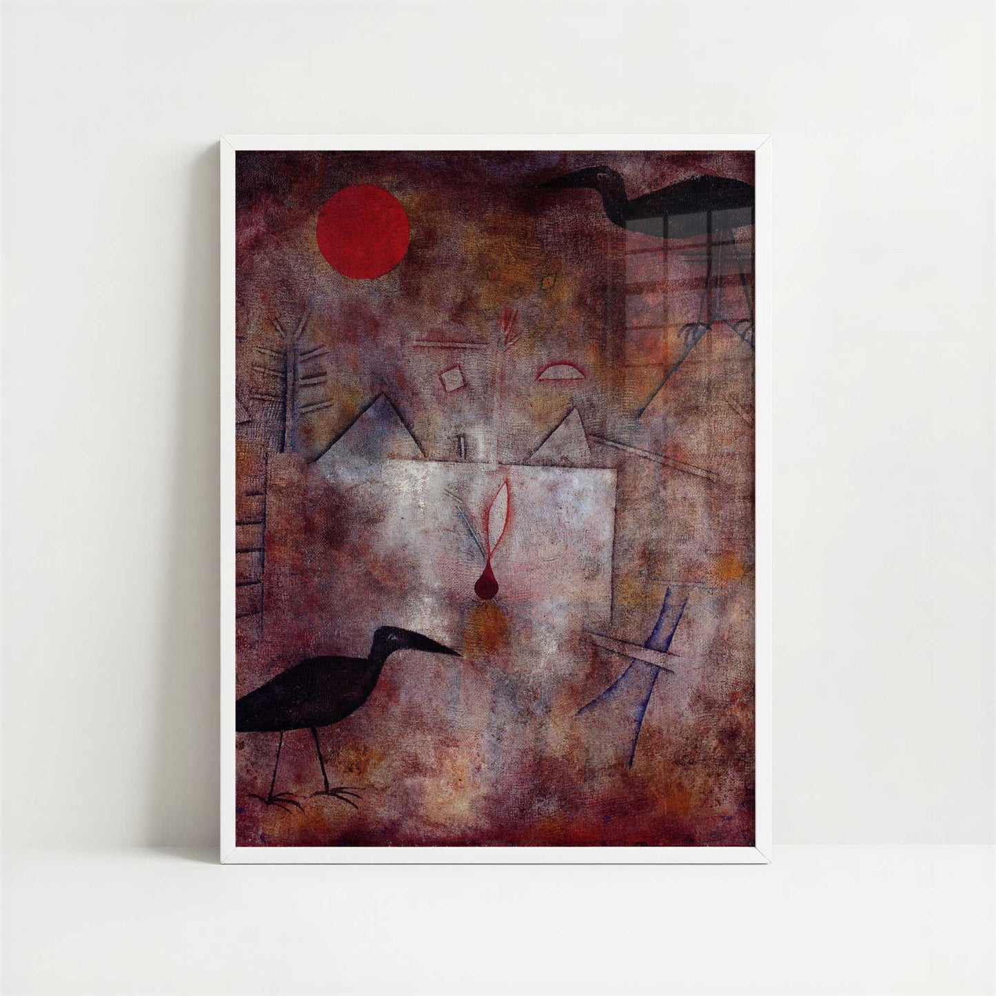 Crow Landscape (1925) by Paul Klee – Art Print - Art print in white frame