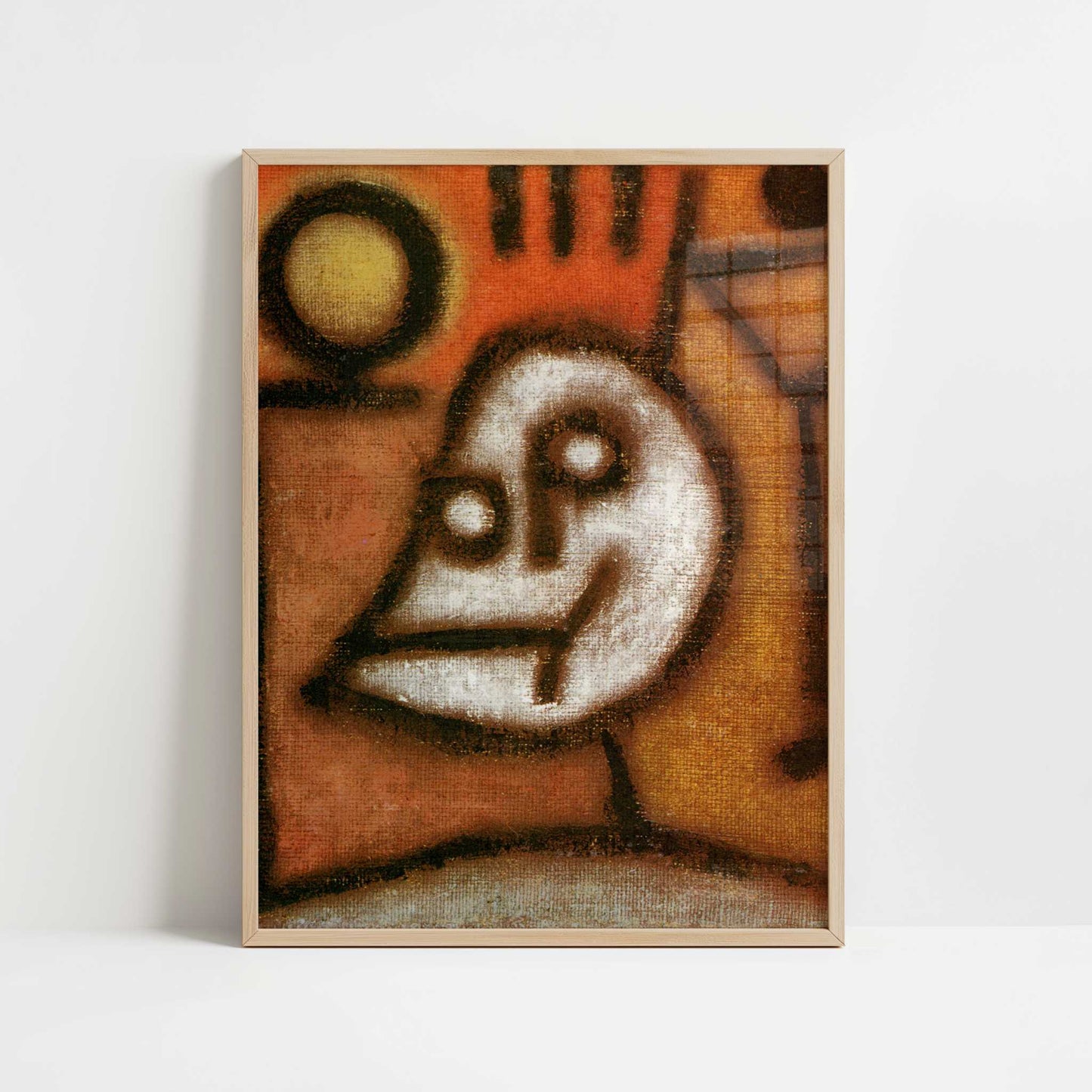 Death and Fire (1940) by Paul Klee – Art Print - Art print in oak frame