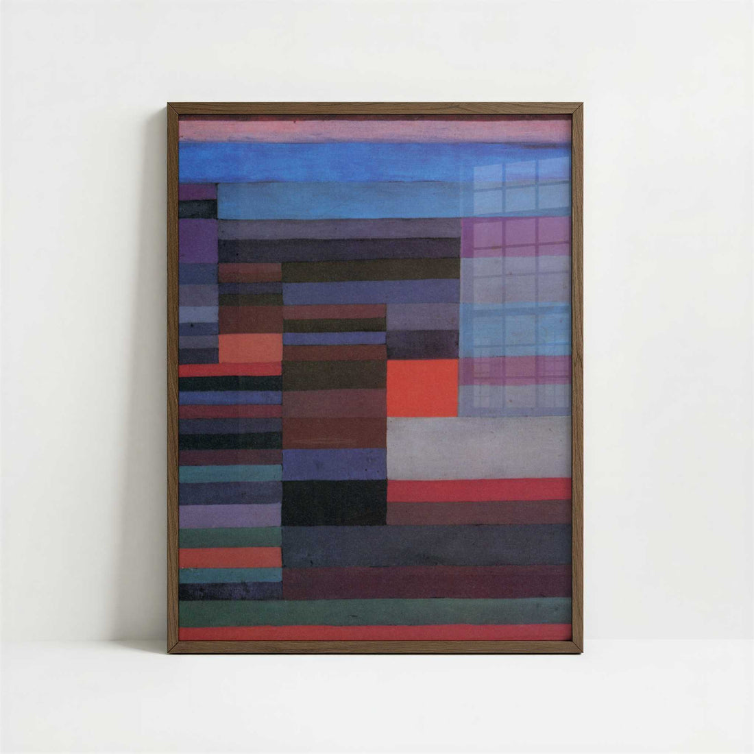 Fire in the Evening (1929) by Paul Klee – Art Print - Art print in dark wood frame