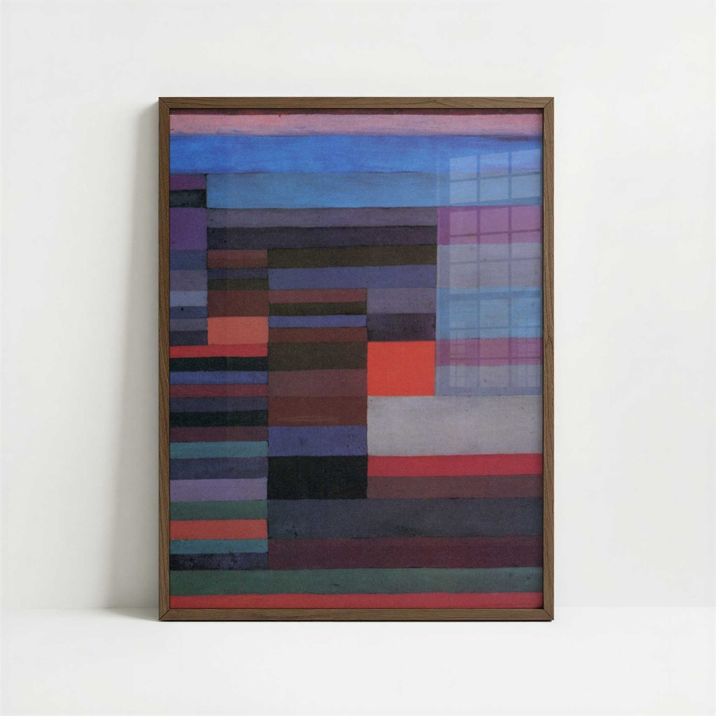 Fire in the Evening (1929) by Paul Klee – Art Print - Art print in dark wood frame