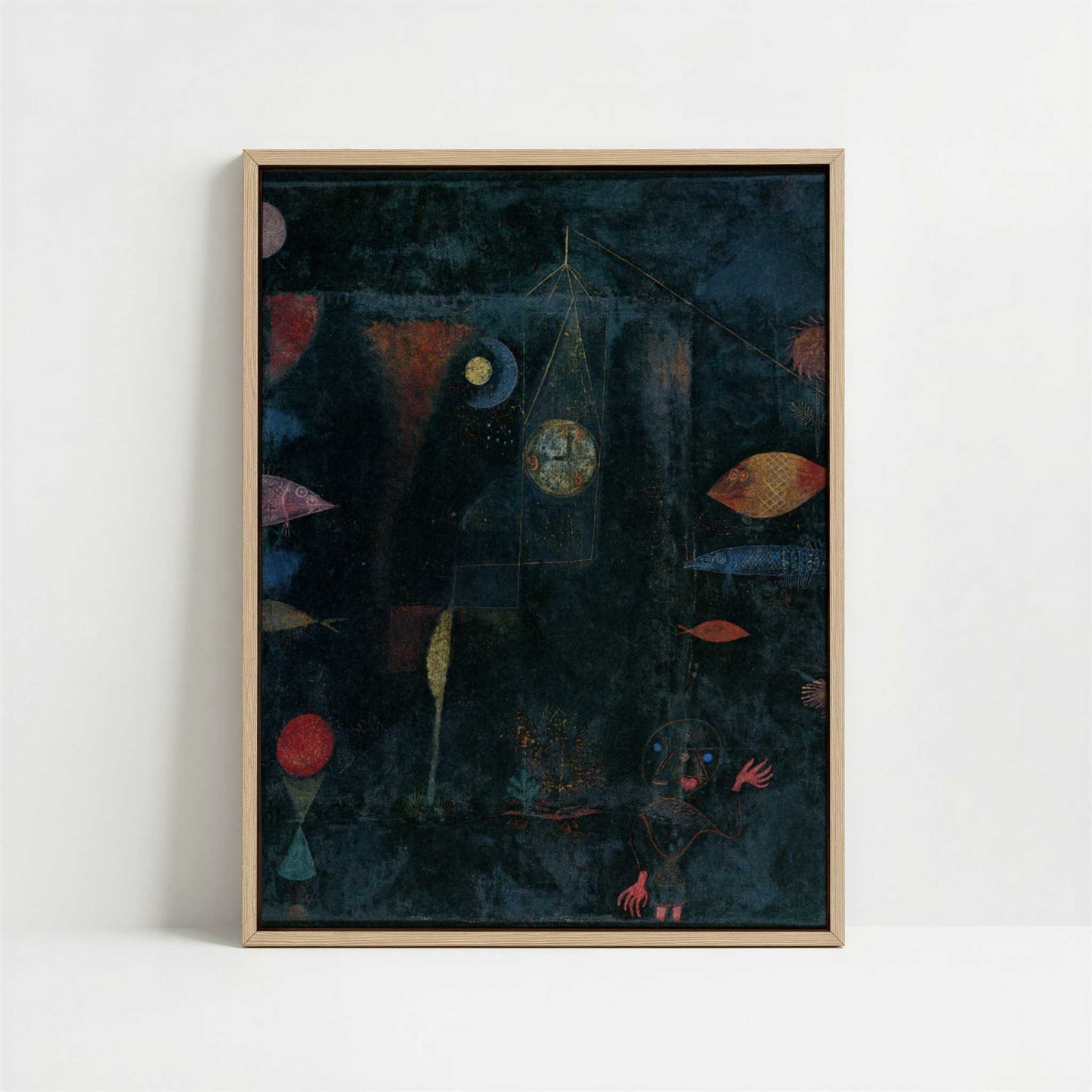 Framed Canvas - Framed canvas in oak color frame