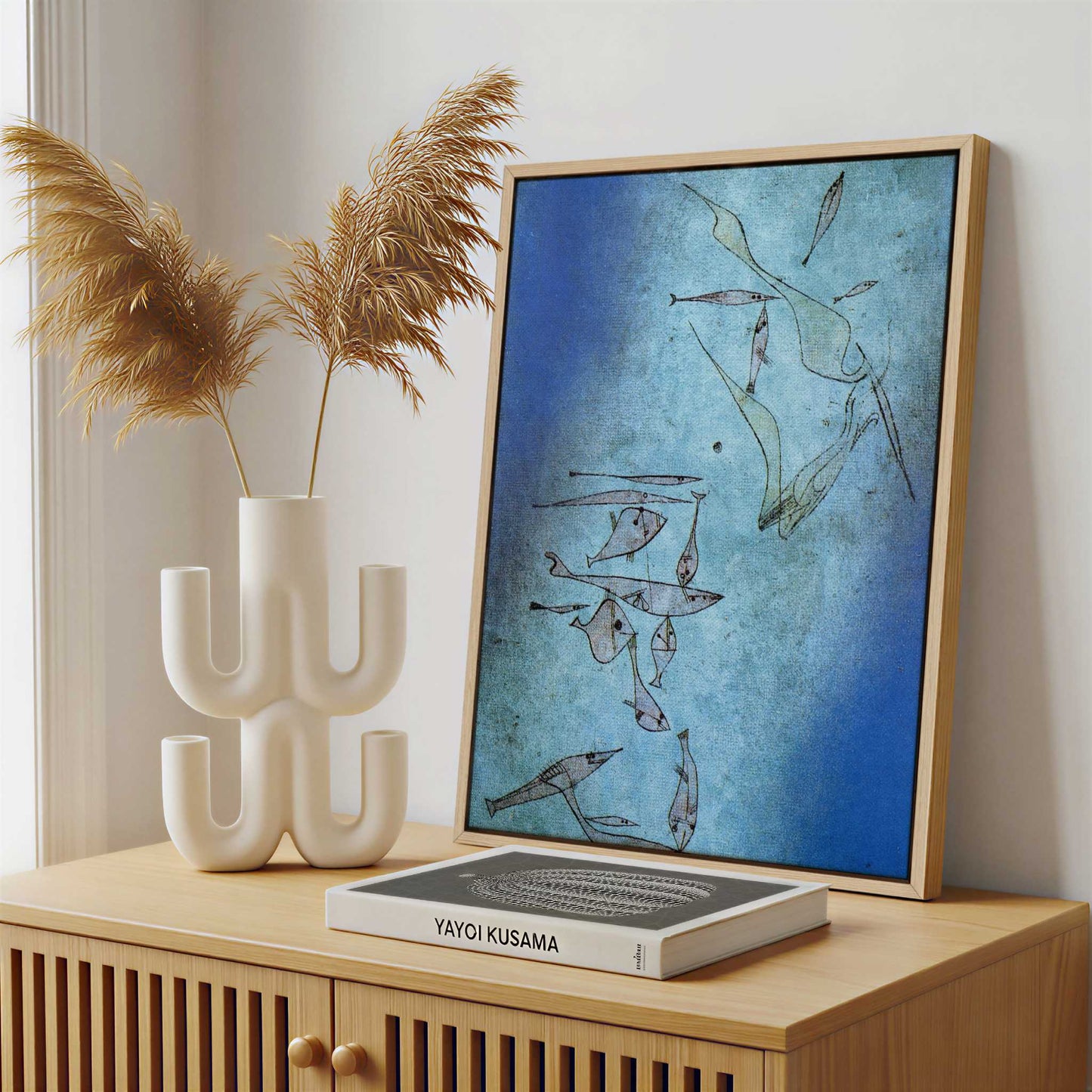Framed Canvas - Framed canvas in a stylish interior setting