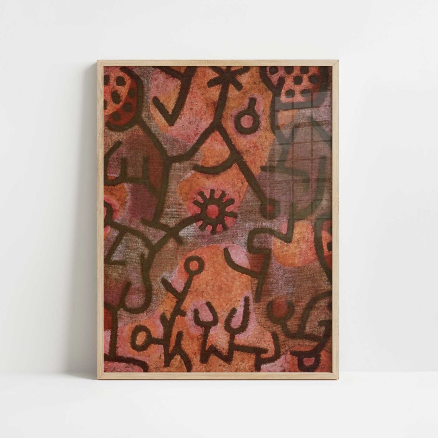 Flora on the Rocks (1940) by Paul Klee – Art Print - Art print in oak frame