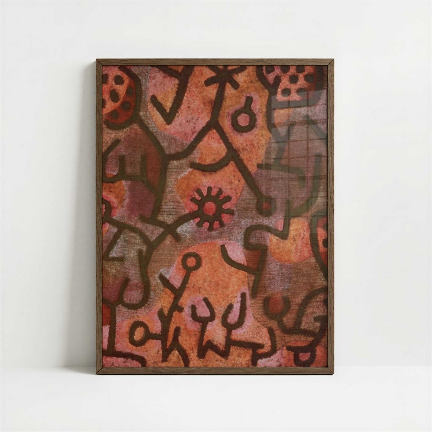 Flora on the Rocks (1940) by Paul Klee – Art Print - Art print in dark wood frame