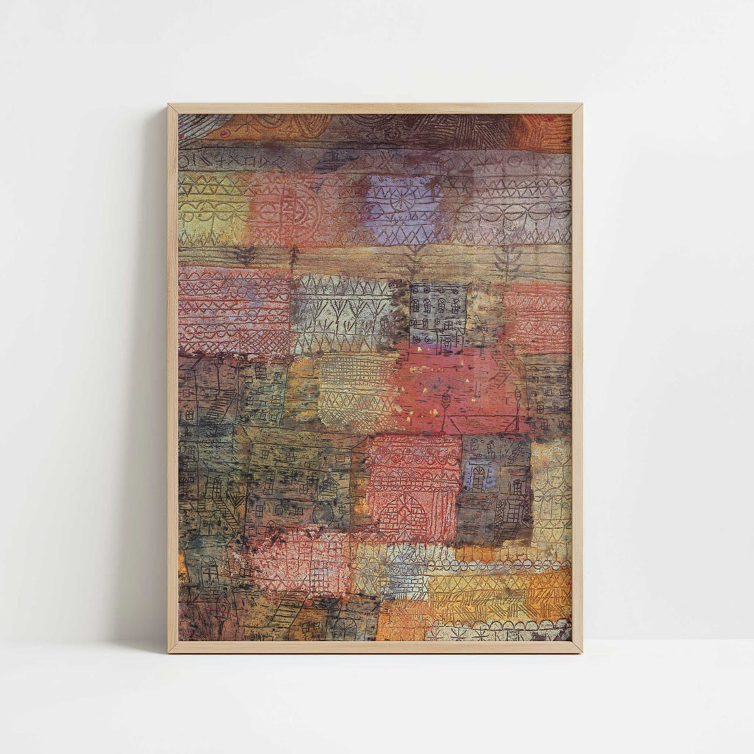 Florentine Villas (1926) by Paul Klee – Art Print - Art print in oak frame