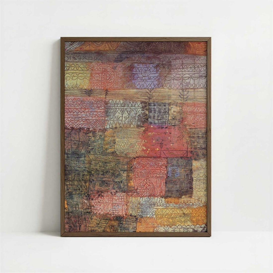 Florentine Villas (1926) by Paul Klee – Art Print - Art print in dark wood frame