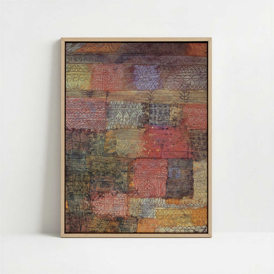 Framed Canvas - Framed canvas in oak color frame