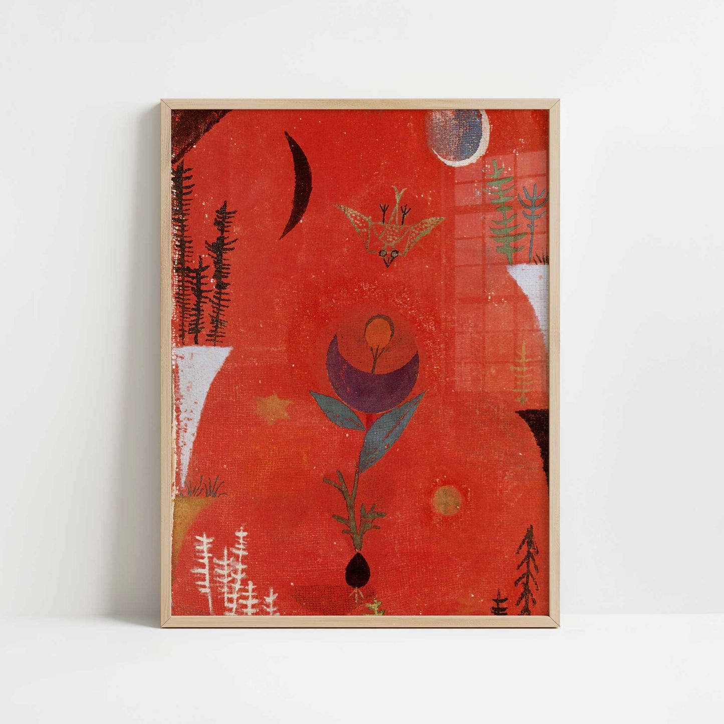 Flower Myth (1918) by Paul Klee – Art Print - Art print in oak frame