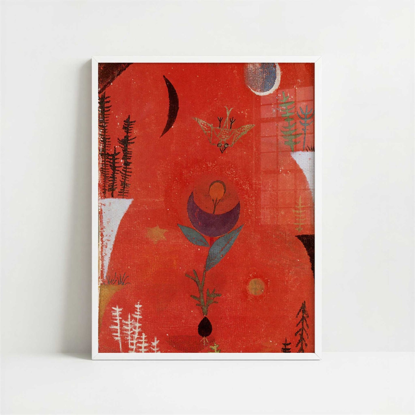 Flower Myth (1918) by Paul Klee – Art Print - Art print in white frame