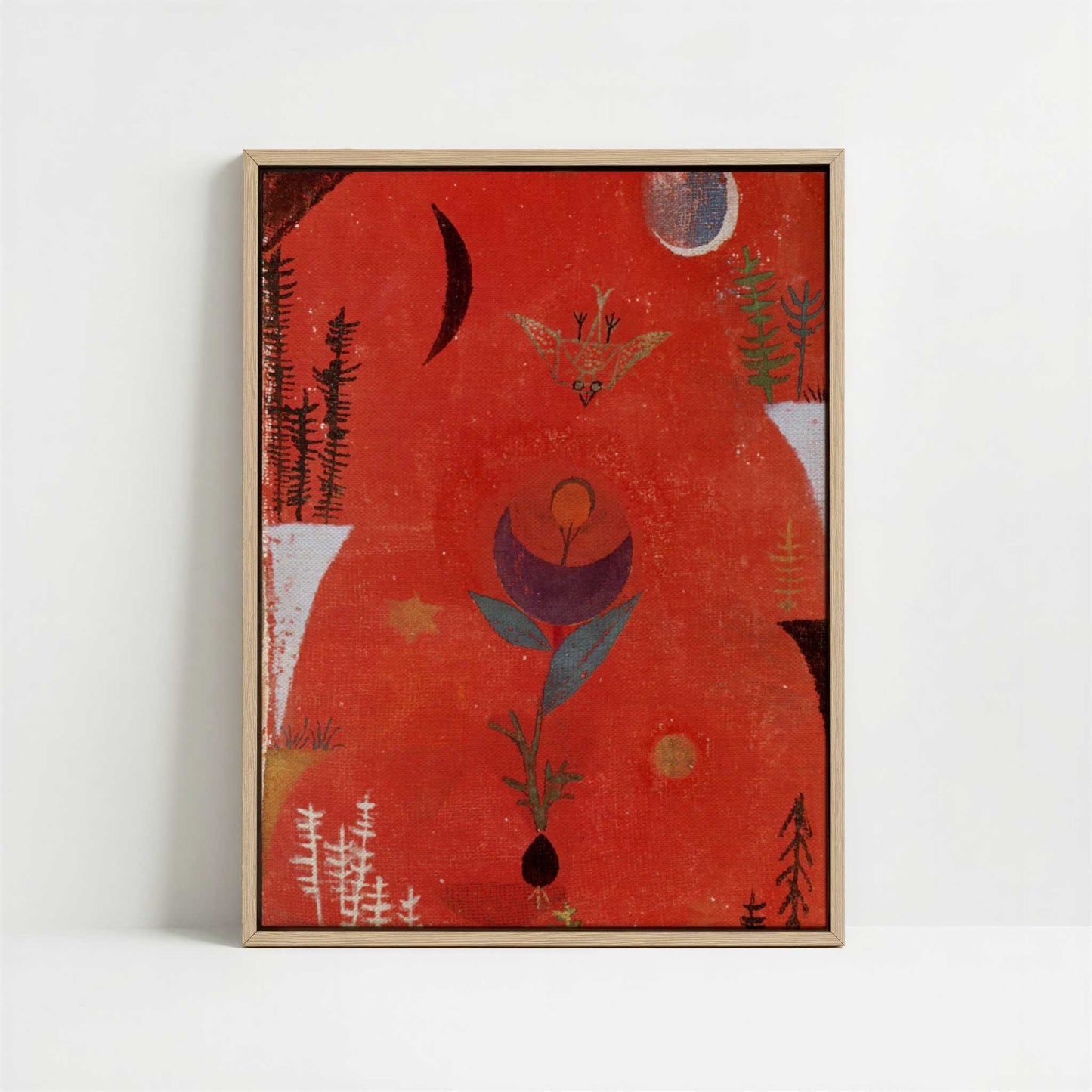 Framed Canvas - Framed canvas in oak color frame