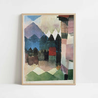 Fohn Wind, in Franz Marc's Garden (1915) by Paul Klee – Art Print - Art print in oak frame