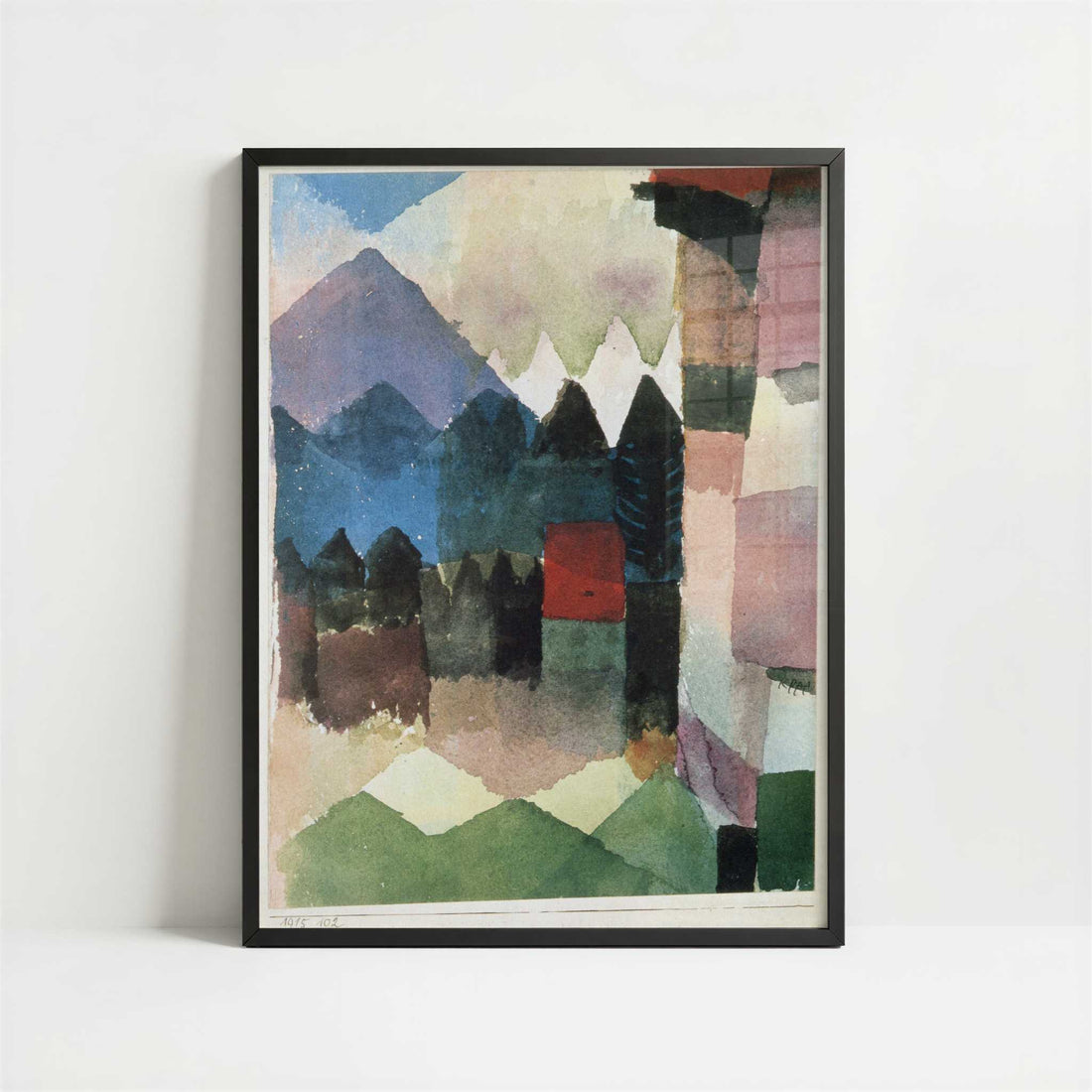 Fohn Wind, in Franz Marc's Garden (1915) by Paul Klee – Art Print - Art print in black frame