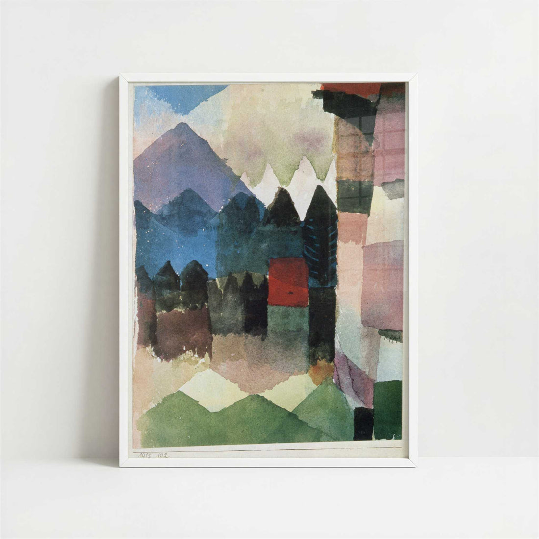 Fohn Wind, in Franz Marc's Garden (1915) by Paul Klee – Art Print - Art print in white frame