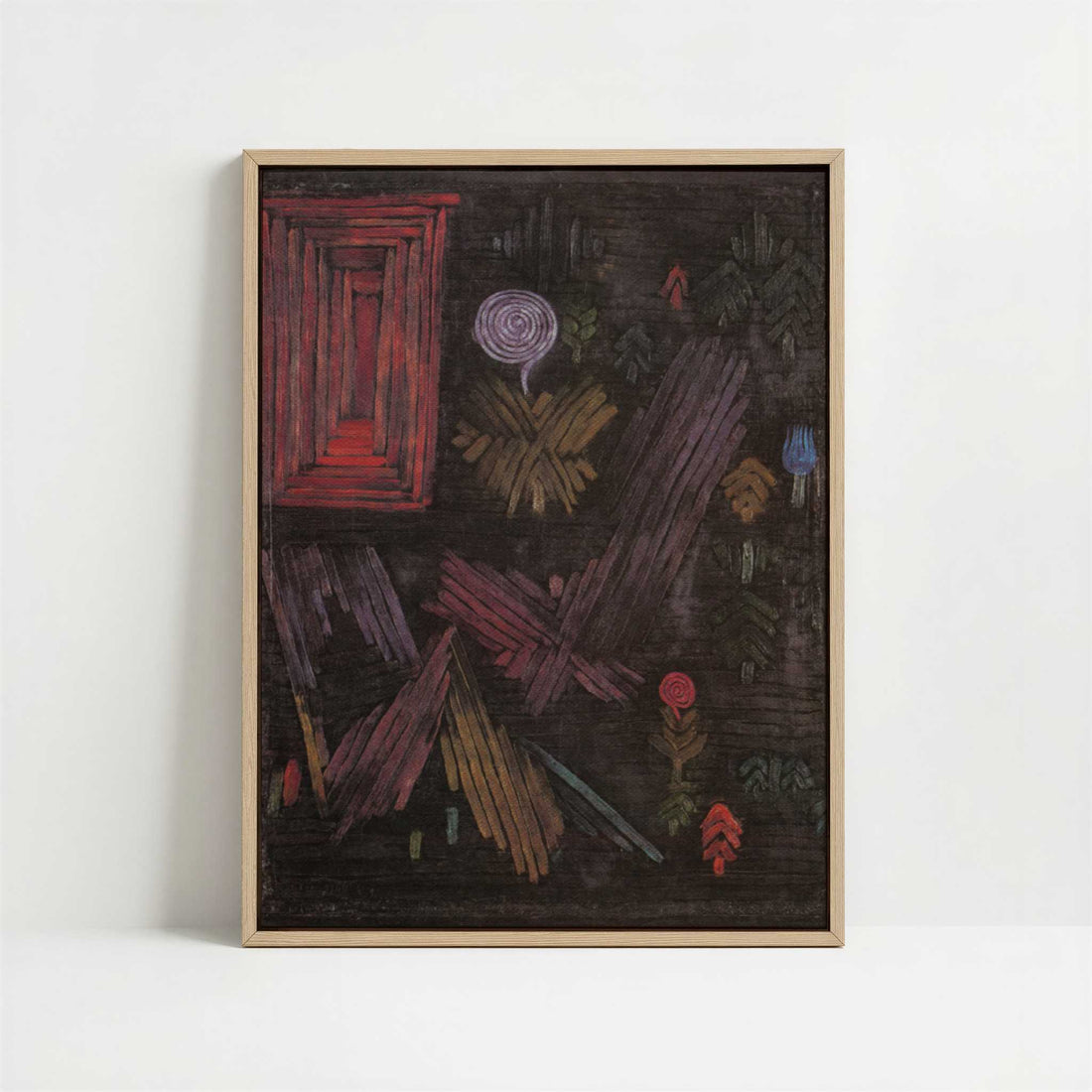 Framed Canvas - Framed canvas in oak color frame