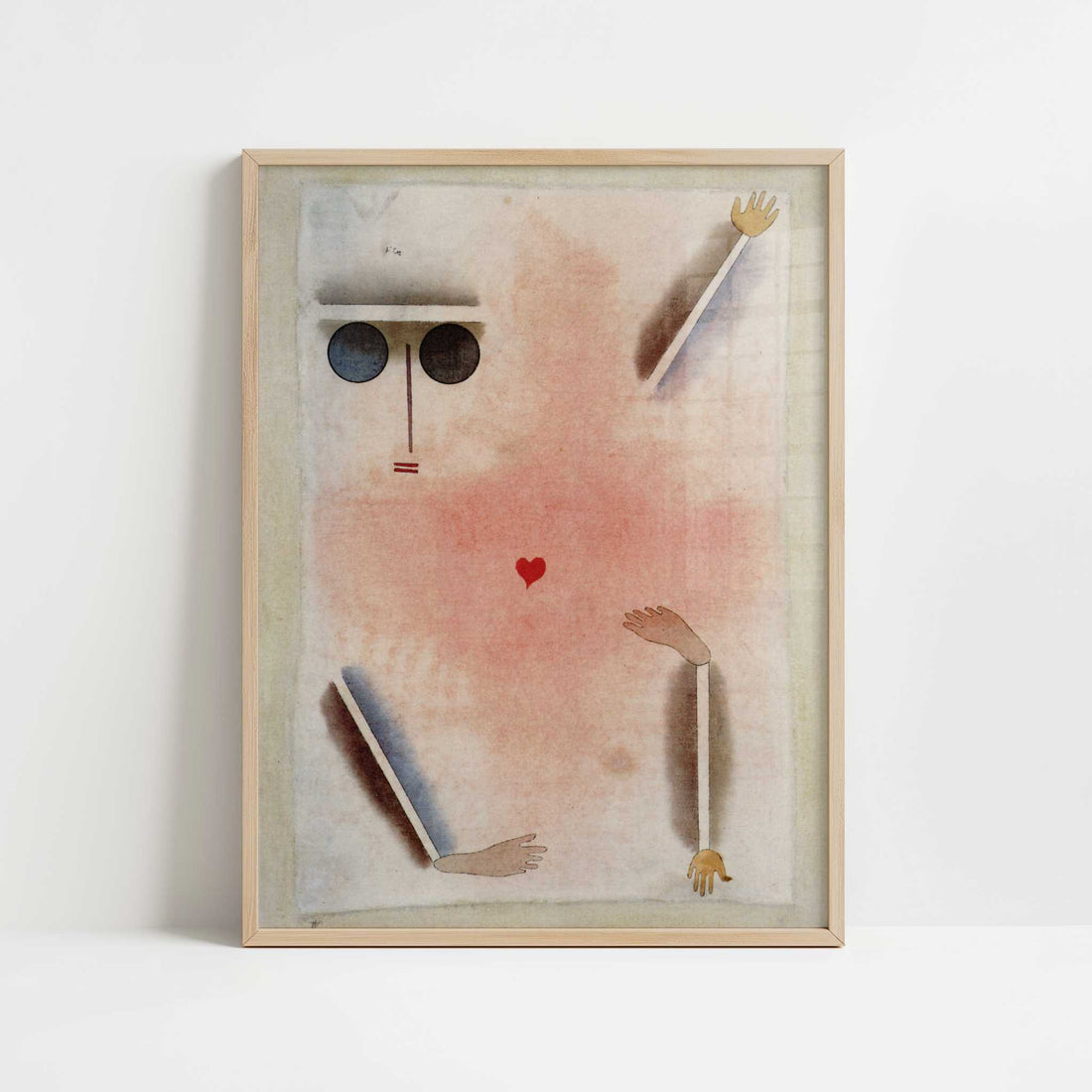 Head, Hand, Foot & Heart (1930) by Paul Klee – Art Print - Art print in oak frame