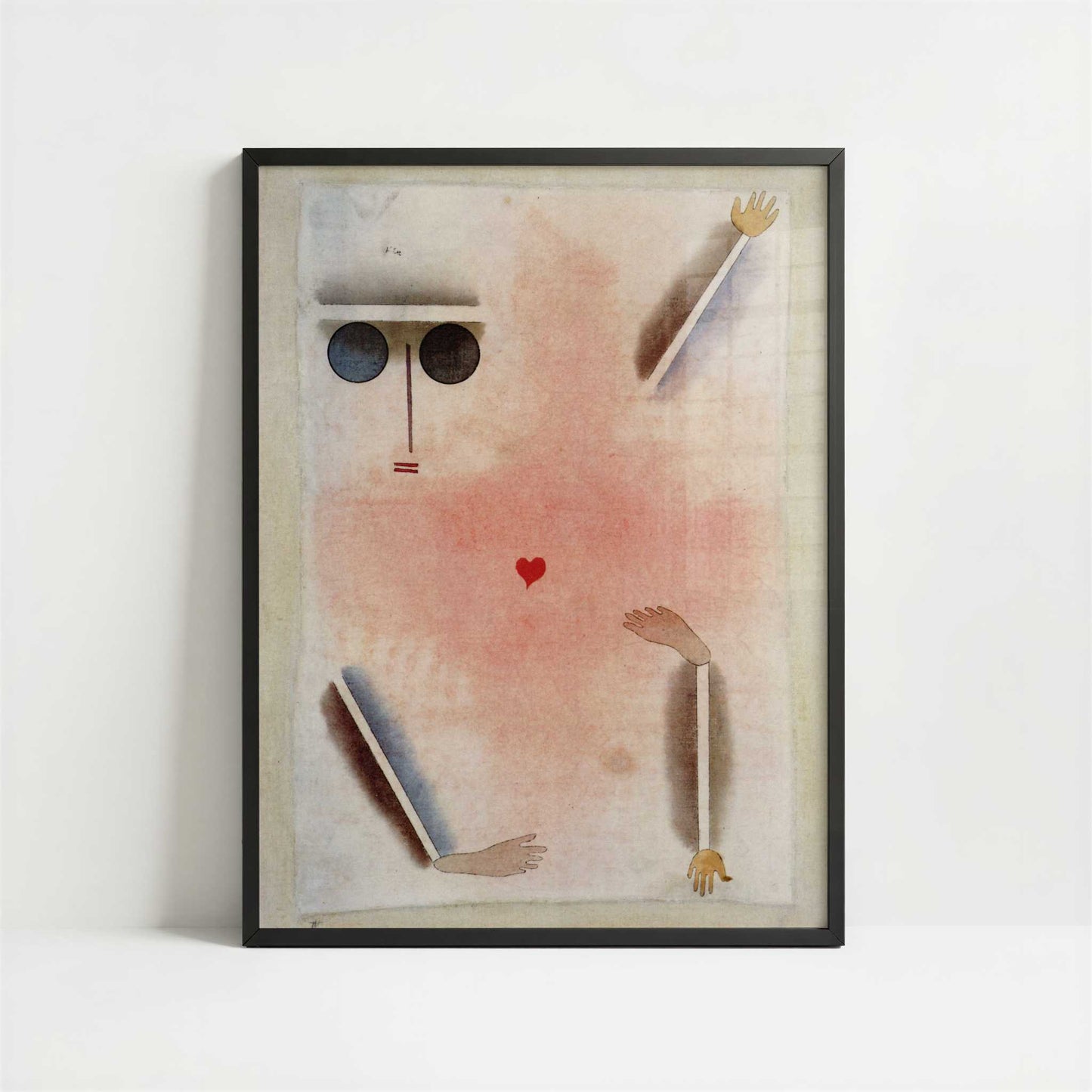 Head, Hand, Foot & Heart (1930) by Paul Klee – Art Print - Art print in black frame