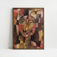 Head with German Moustache (1920) by Paul Klee – Art Print - Art print in dark wood frame