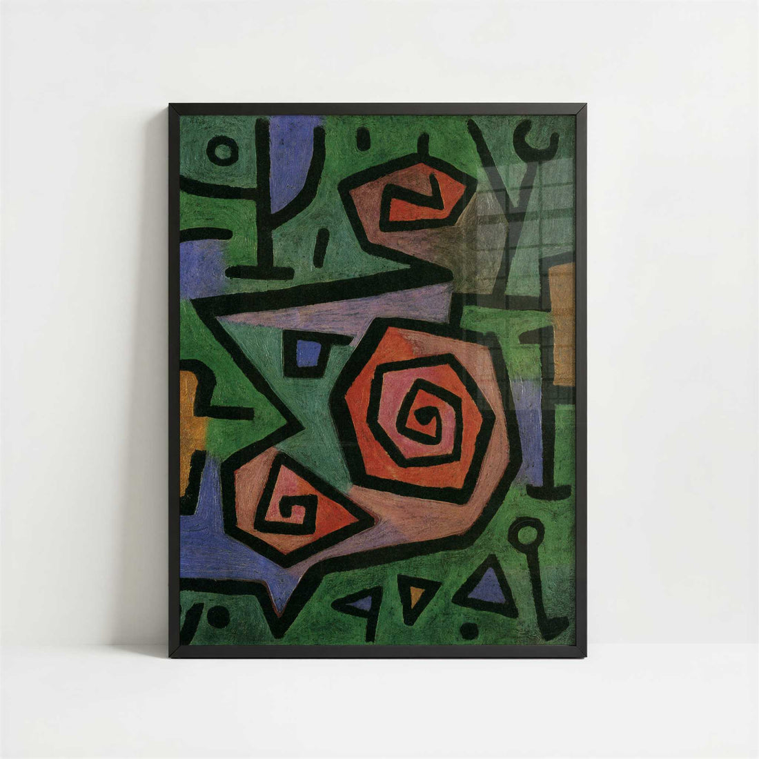 Heroic Roses (1938) by Paul Klee – Art Print - Art print in black frame