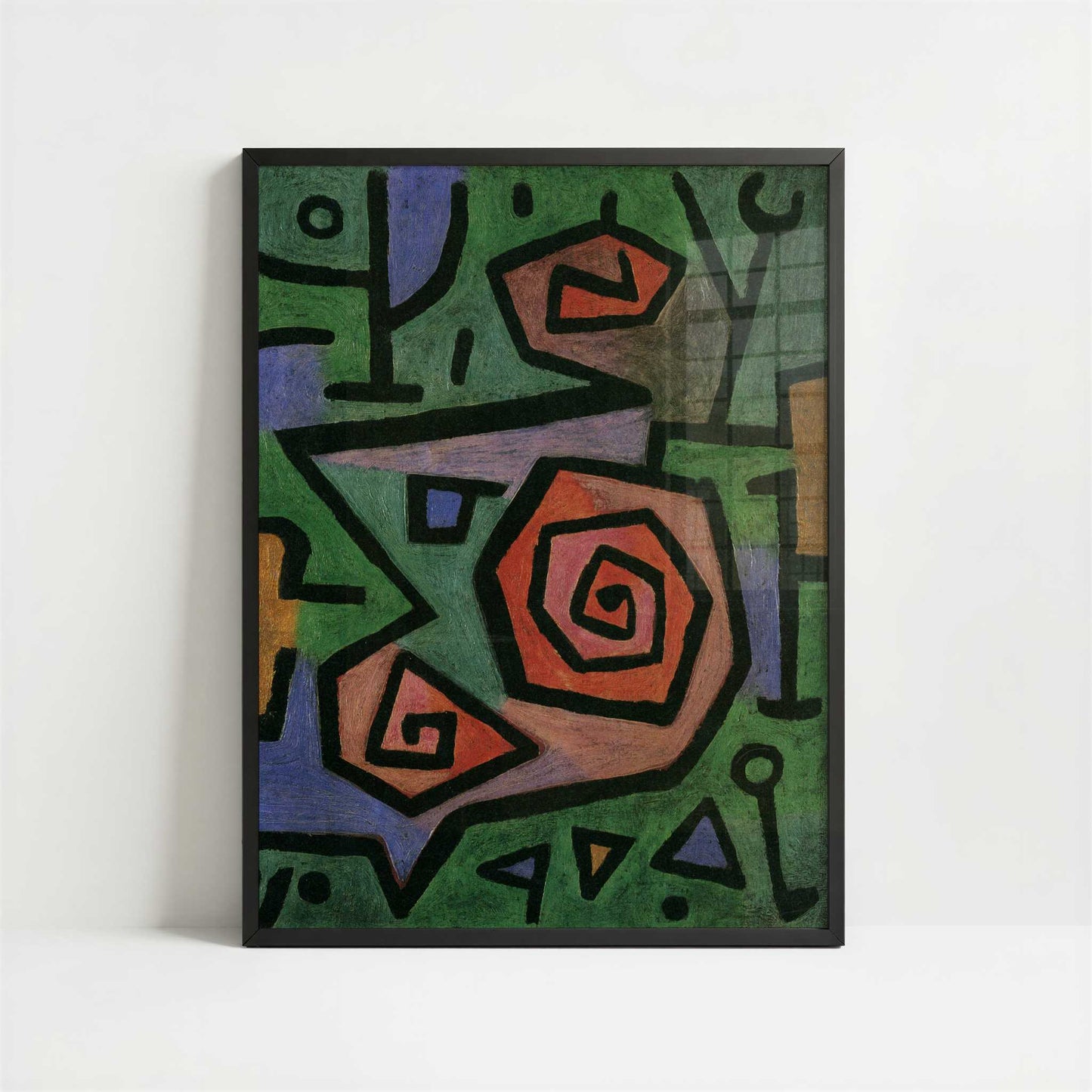 Heroic Roses (1938) by Paul Klee – Art Print - Art print in black frame