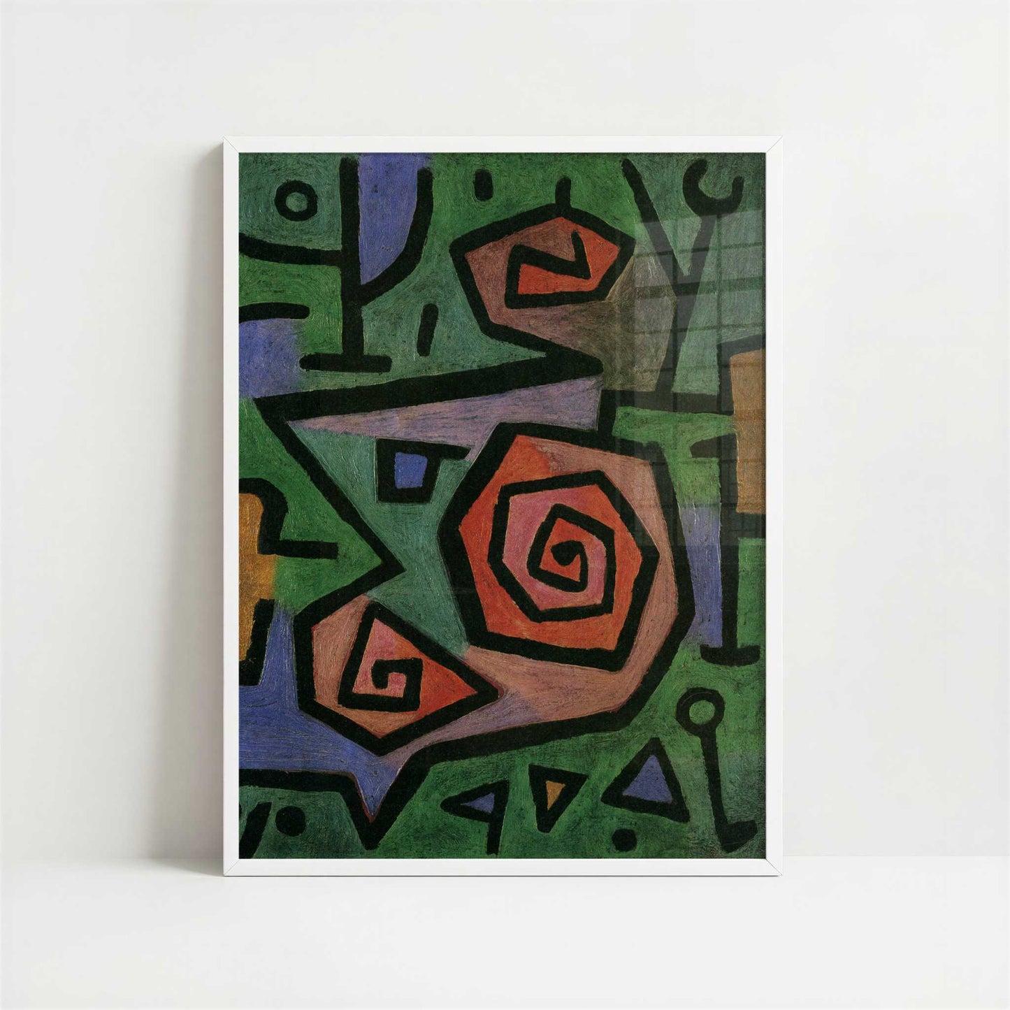 Heroic Roses (1938) by Paul Klee – Art Print - Art print in white frame