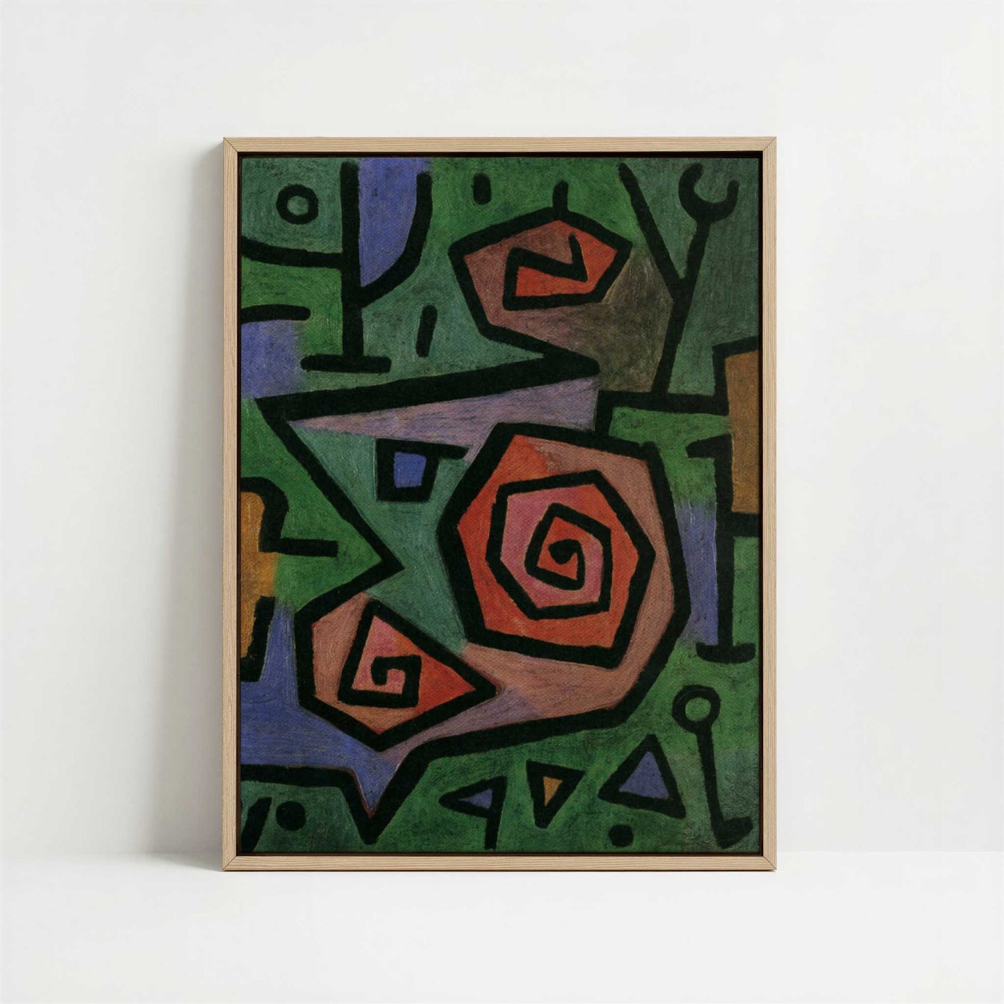 Framed Canvas - Framed canvas in oak color frame