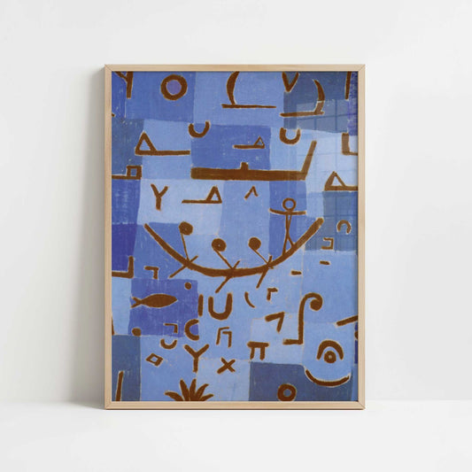Legend of the Nile (1937) by Paul Klee – Art Print - Art print in oak frame