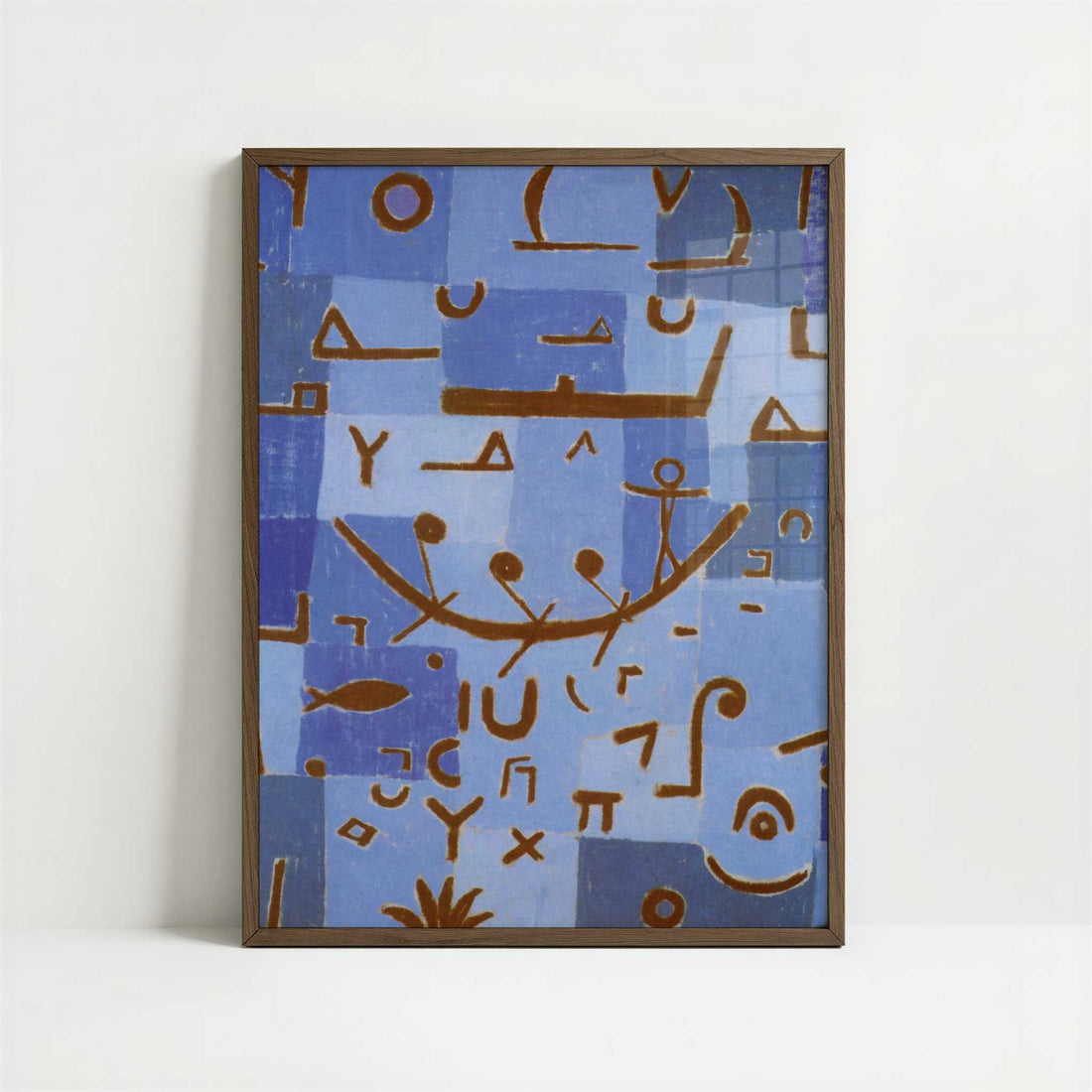 Legend of the Nile (1937) by Paul Klee – Art Print - Art print in dark wood frame
