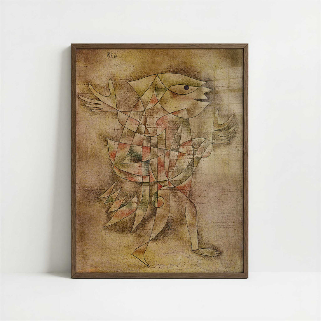 Little Jester in a Trance (1929) by Paul Klee – Art Print - Art print in dark wood frame