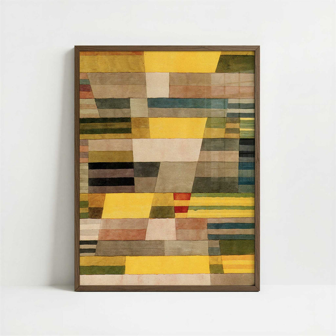 Monument in Fertile Country (1929) by Paul Klee – Art Print - Art print in dark wood frame
