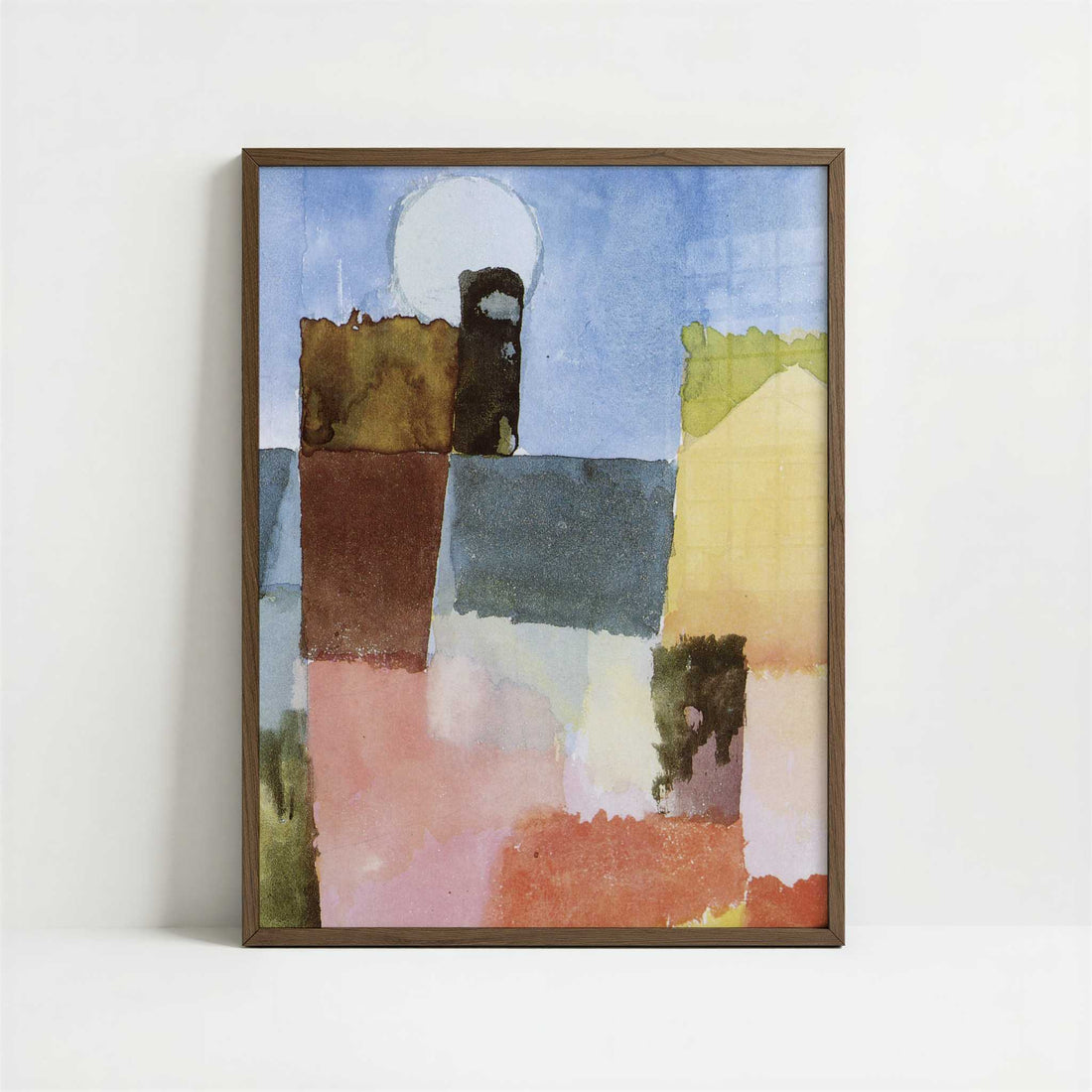 Moonrise at St. Germain (1915) by Paul Klee – Art Print - Art print in dark wood frame