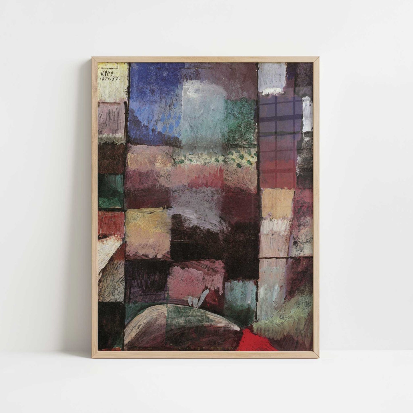 On a Motif from Hamamet (1914) by Paul Klee – Art Print - Art print in oak frame