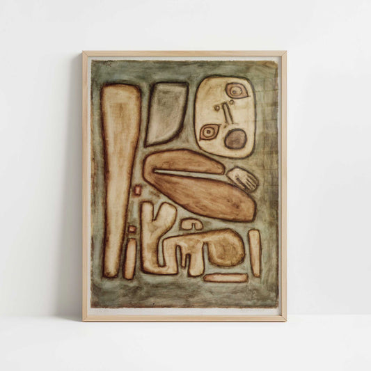 Outburst of Fear (1939) by Paul Klee – Art Print - Art print in oak frame