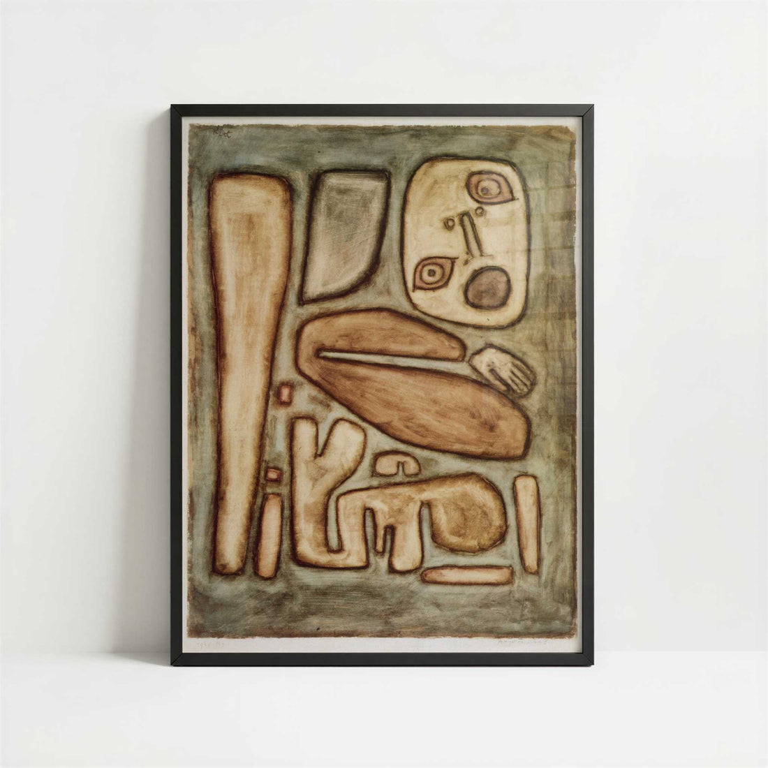 Outburst of Fear (1939) by Paul Klee – Art Print - Art print in black frame