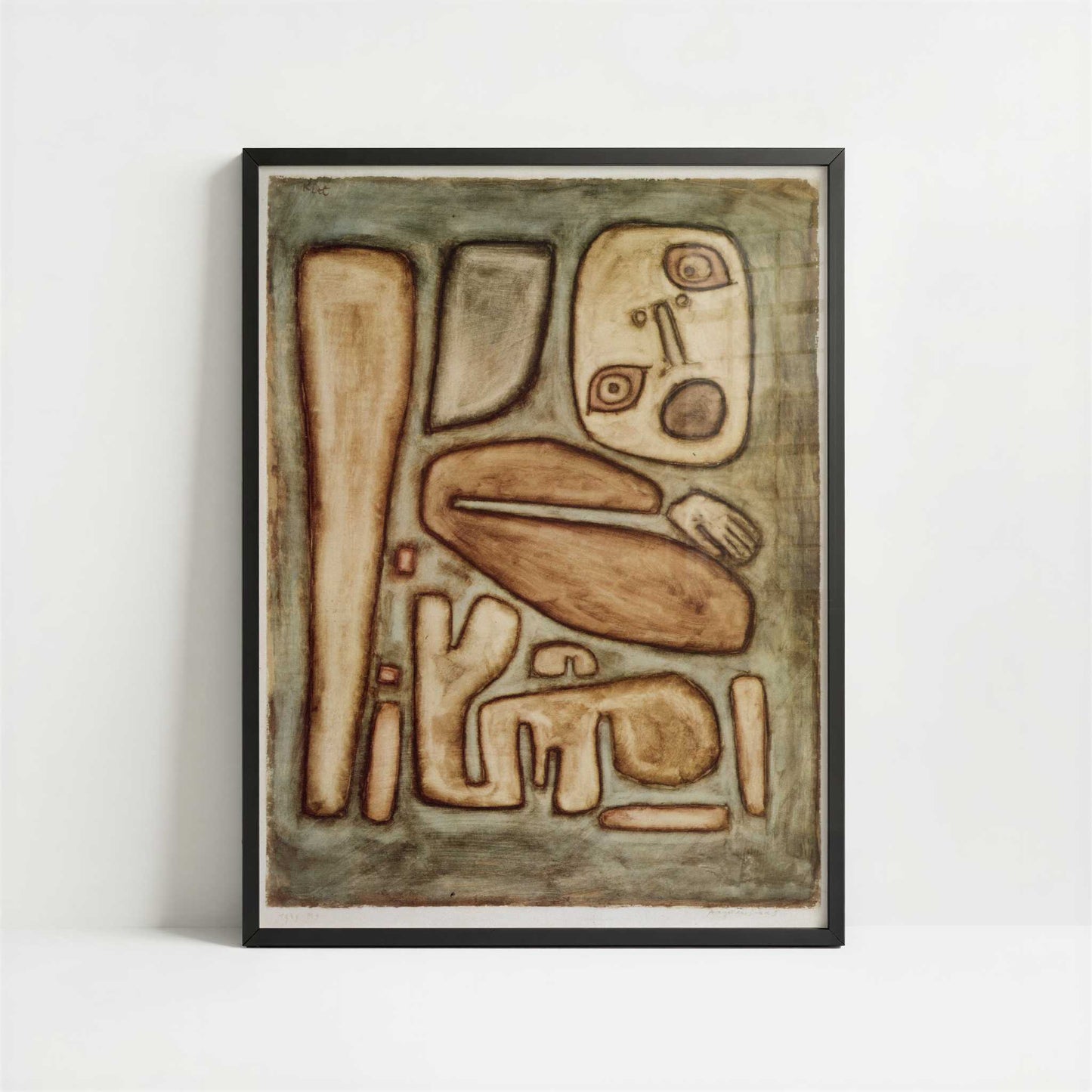 Outburst of Fear (1939) by Paul Klee – Art Print - Art print in black frame