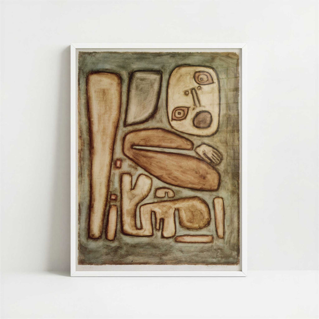 Outburst of Fear (1939) by Paul Klee – Art Print - Art print in white frame